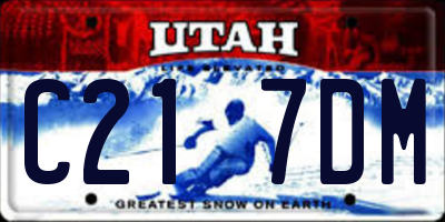UT license plate C217DM