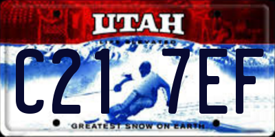UT license plate C217EF