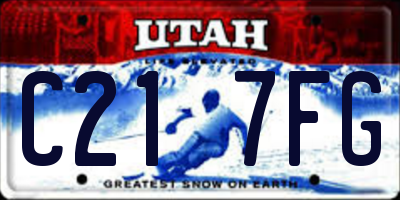 UT license plate C217FG