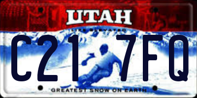 UT license plate C217FQ