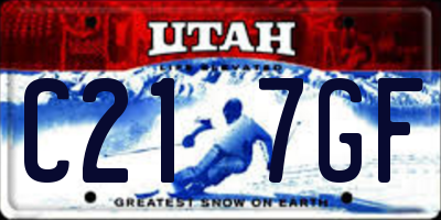 UT license plate C217GF