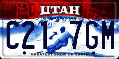 UT license plate C217GM
