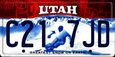 UT license plate C217JD