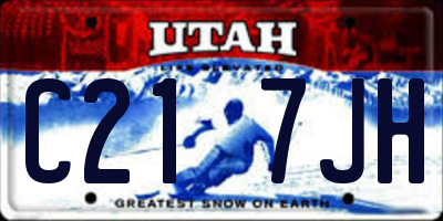 UT license plate C217JH