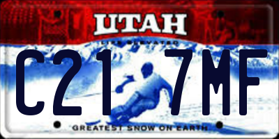 UT license plate C217MF