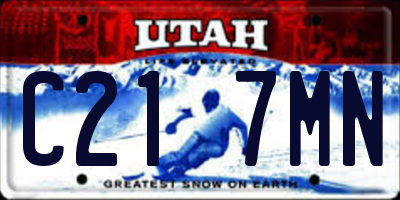 UT license plate C217MN