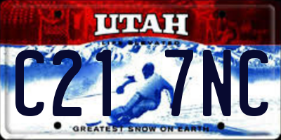 UT license plate C217NC