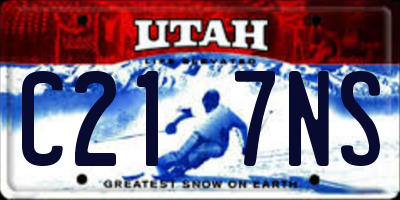 UT license plate C217NS