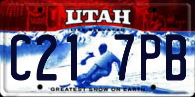 UT license plate C217PB