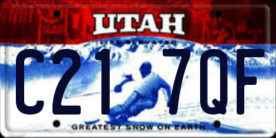 UT license plate C217QF