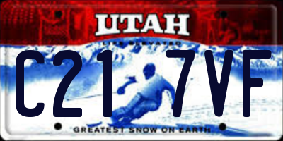 UT license plate C217VF