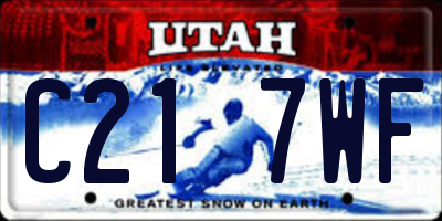 UT license plate C217WF