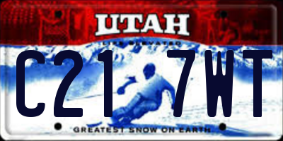 UT license plate C217WT