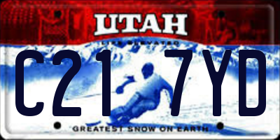 UT license plate C217YD