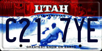 UT license plate C217YE