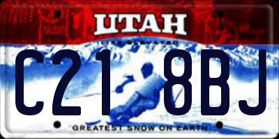 UT license plate C218BJ