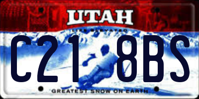 UT license plate C218BS