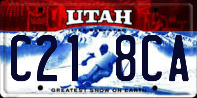 UT license plate C218CA