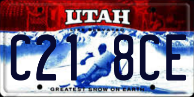 UT license plate C218CE