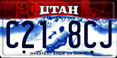UT license plate C218CJ