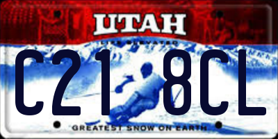 UT license plate C218CL