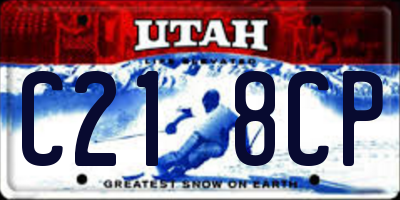 UT license plate C218CP