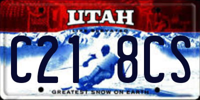 UT license plate C218CS