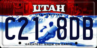 UT license plate C218DB