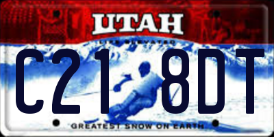 UT license plate C218DT