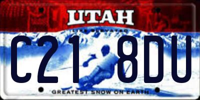 UT license plate C218DU