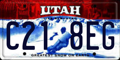 UT license plate C218EG