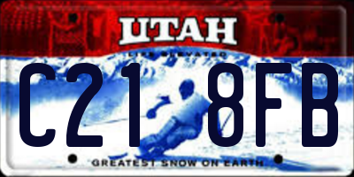 UT license plate C218FB