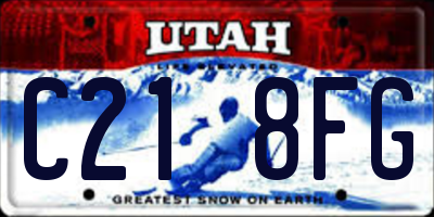 UT license plate C218FG