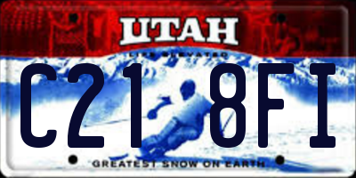 UT license plate C218FI
