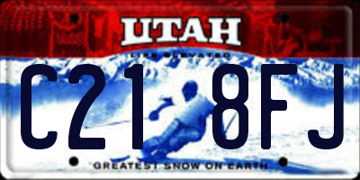UT license plate C218FJ