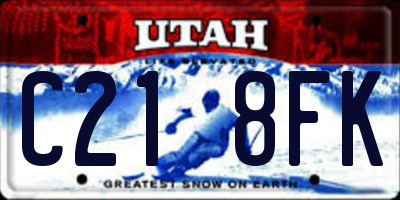 UT license plate C218FK
