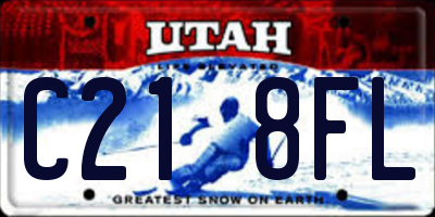 UT license plate C218FL