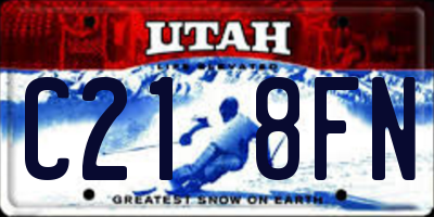 UT license plate C218FN