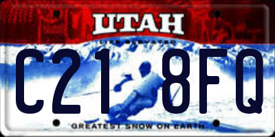 UT license plate C218FQ
