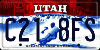 UT license plate C218FS