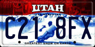 UT license plate C218FX