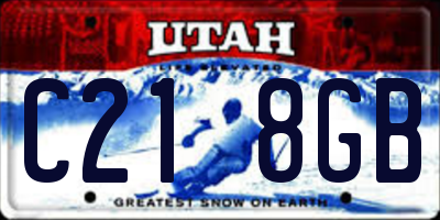 UT license plate C218GB