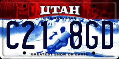 UT license plate C218GD