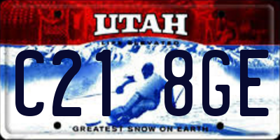UT license plate C218GE