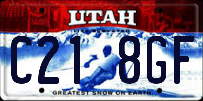 UT license plate C218GF