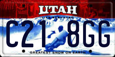 UT license plate C218GG