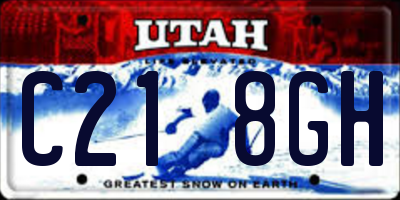 UT license plate C218GH