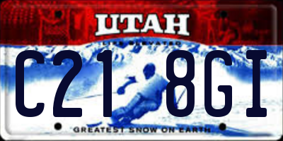 UT license plate C218GI