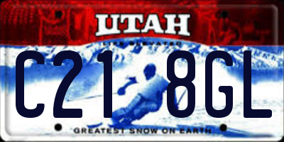 UT license plate C218GL