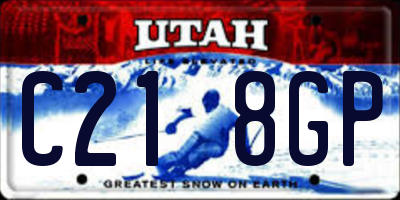 UT license plate C218GP